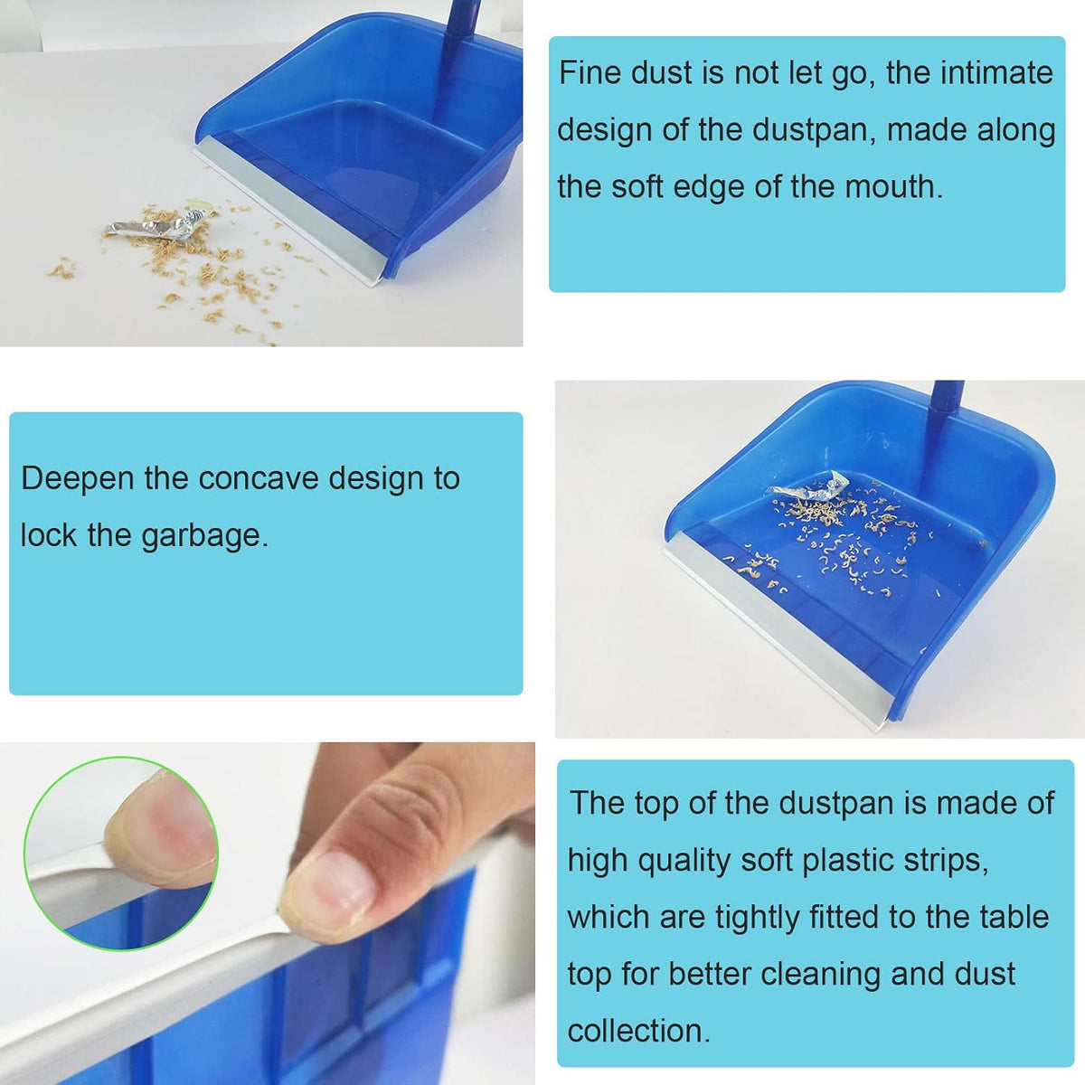 2 Pack Dustpan Edge Strip Replacement Dust Pan Edger Lip Strips Parts for Dust Pans with Long Handle Broom and Dustpan Set Combo Upright Stand Up Dustpans