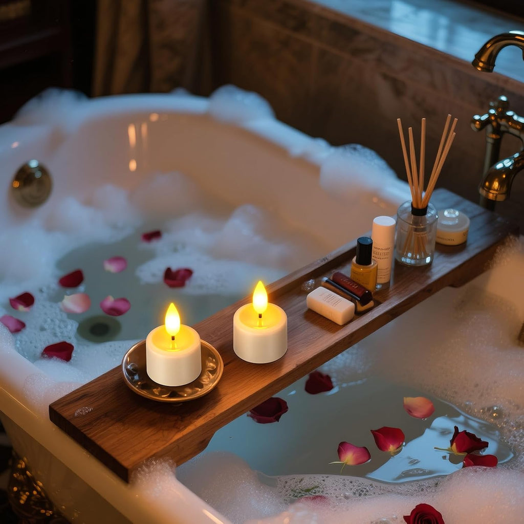 Yme Waterproof Rechargeable Tea Lights with Remote,Magnetic Charger Base