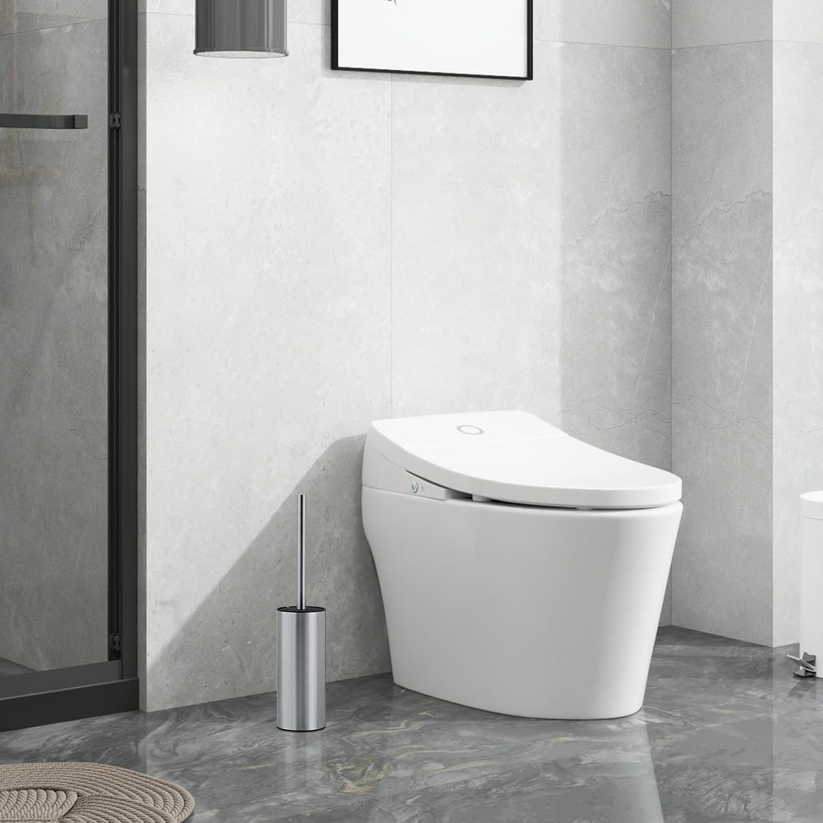 04 Stainless Steel Toilet Bowl Cleaner Brush and Holder Set