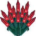 200 Red Christmas Lights, 2 Set 33 ft 100 ct Green Wire UL String Light