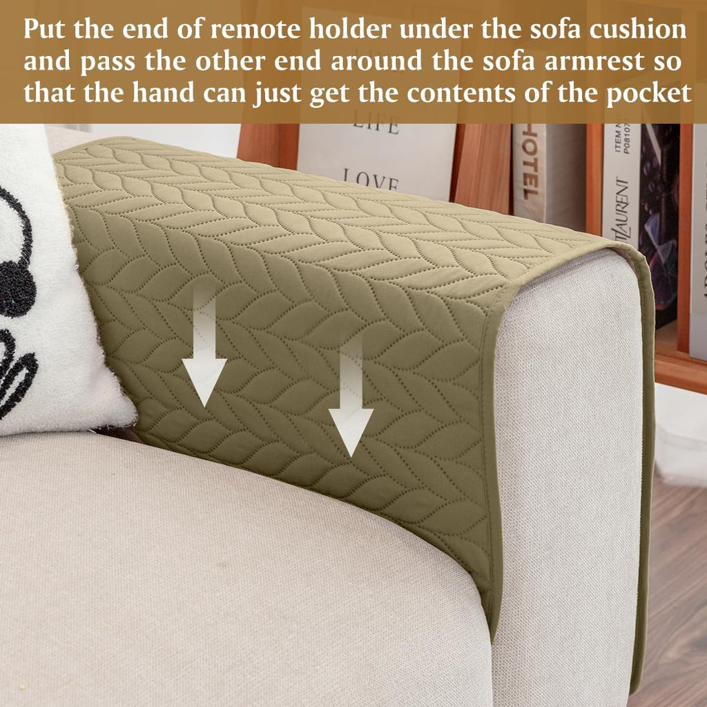 Sofa Armrest Organizer Armchair Caddy for Recliner, Khaki