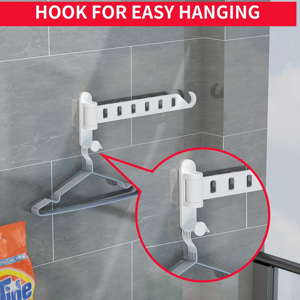 JOOM Clothes Drying Rack Wall Mounted, 13-Inch Foldable Arm, White 2 Pack