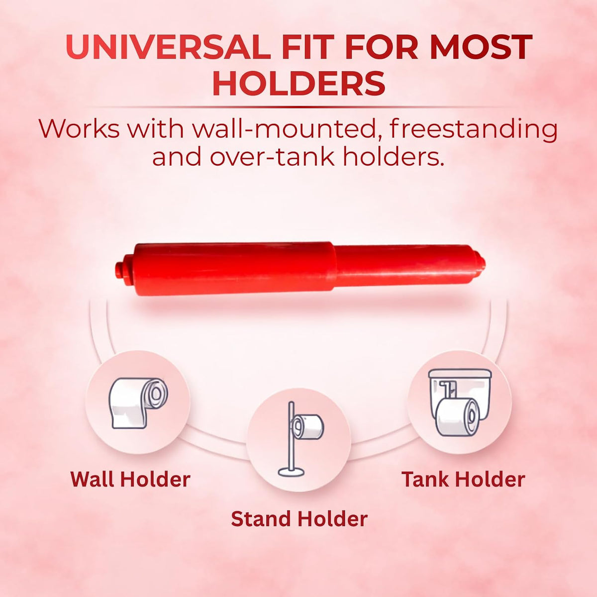 7 Inch Red Spring Loaded Toilet Paper Roll Holder Replacement Rod