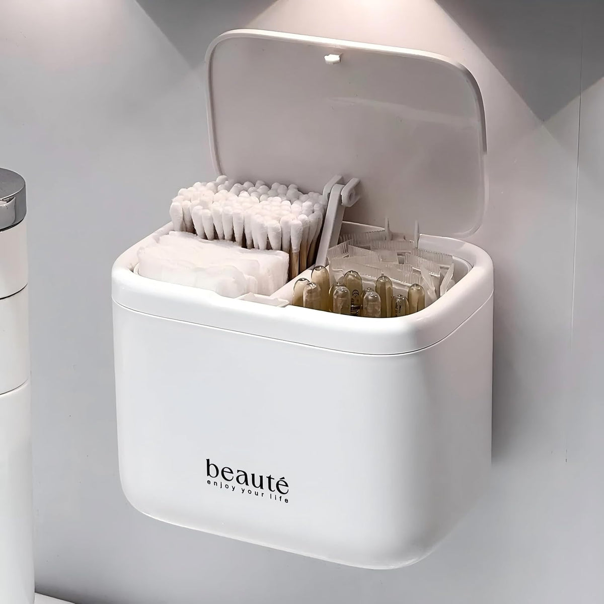 Pop-Up Qtip Holder Qtip dispenser Cotton Swab Automatic Lifting