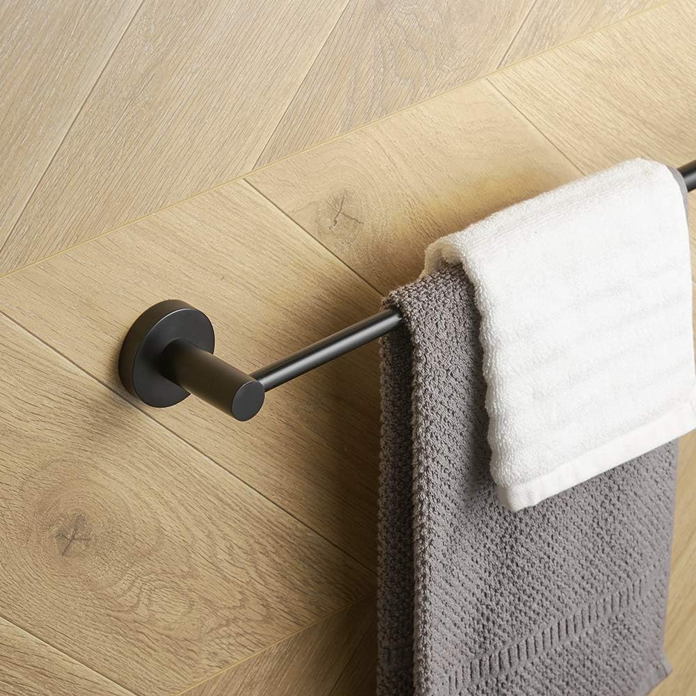 BESy Towel Racks for Bathroom Wall Mounted Bath Towel Bar Matte Black