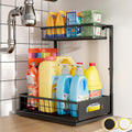 Under Sink Organizer, 1-Pack L-Shaped Metal Pull-Out Drawers for Kitchen