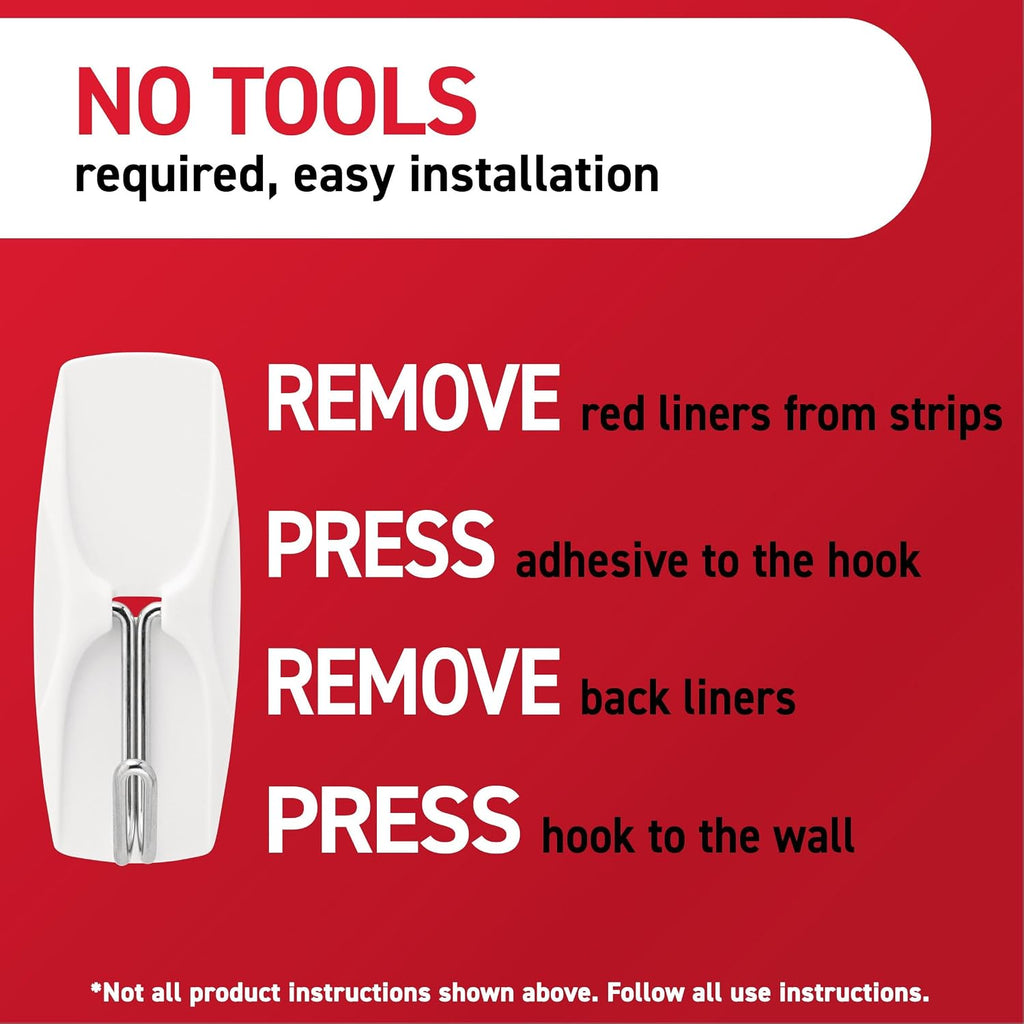 Command Medium White Wire Hooks, 7 Hooks, 8 Strips, Damage Free Hanging Wall Hooks with Adhesive Strips, No Tools Required for Hanging, Organization and Storage, Holds up to 2 lb