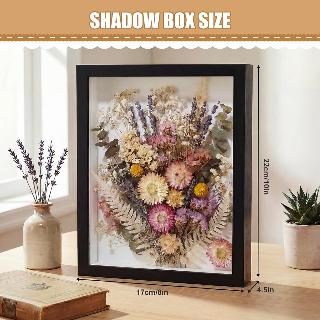 4 Pack 8x10 Shadow Box Frames, Black Display Case with Felt Back