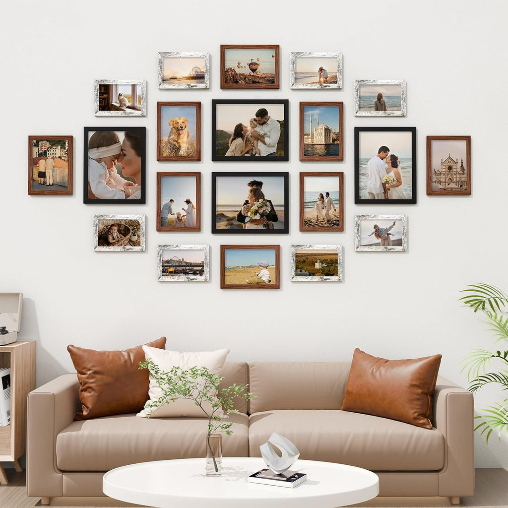 Vittanly 20 Pack Picture Frames Collage Wall Decor for Wall or Tabletop