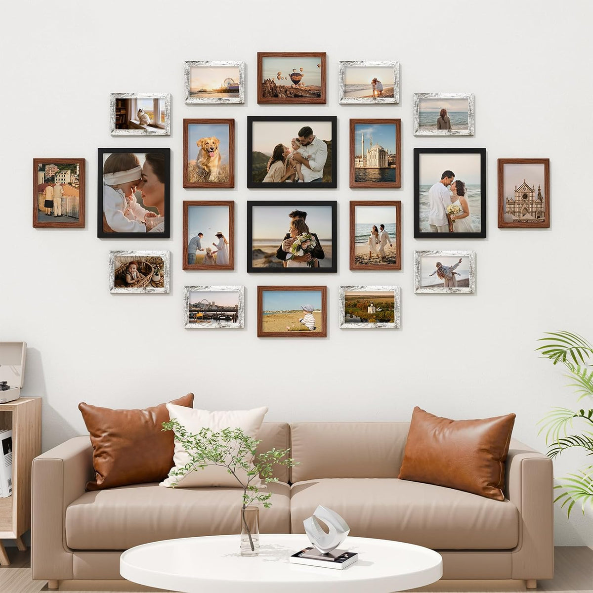 Vittanly 20 Pack Picture Frames Collage Wall Decor for Wall or Tabletop