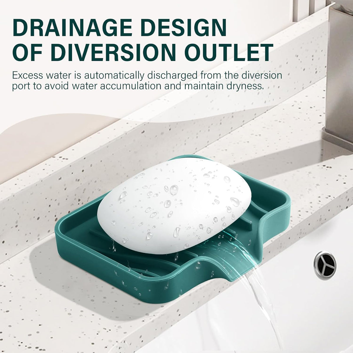 Silicone Soap Dish with Drain, SAISN Kitchen Soap Tray for Shower 2 Pack Self Draining Soap Dish Soft Bathroom Soap Holder for Kitchen Sink Flexible Portable Soap Saver, Green