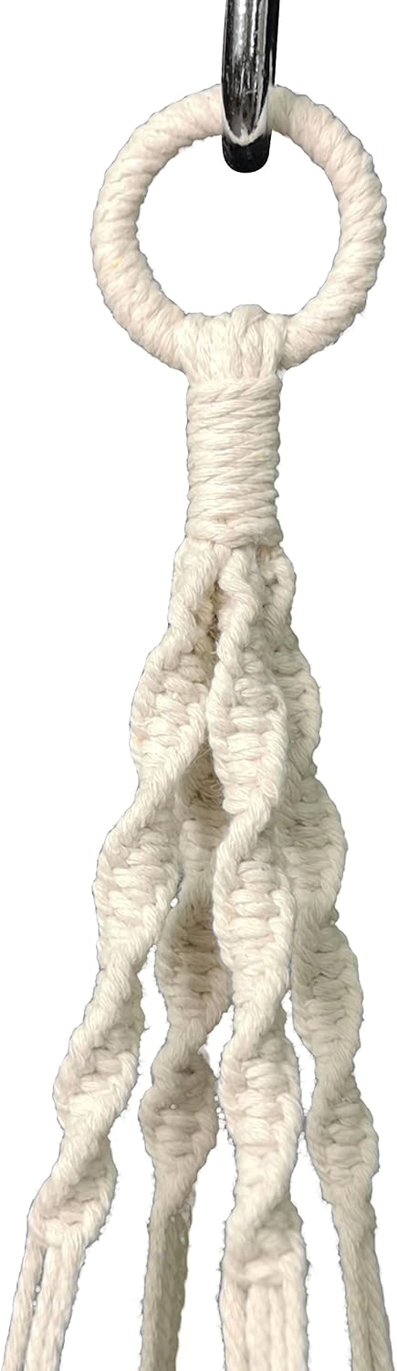 2 PCS Macrame Plant Hanger Hanging Planter 4 Legs Natural Cotton Rope Plant Hanger & Plant Holder 48 Inch for Square or Round Plant Pot 8-10 inch (Ivory Cotton)