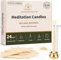 20 Minute Meditation Candles, 24 Pack Mini Beeswax Taper Candles, 3.15 Inch