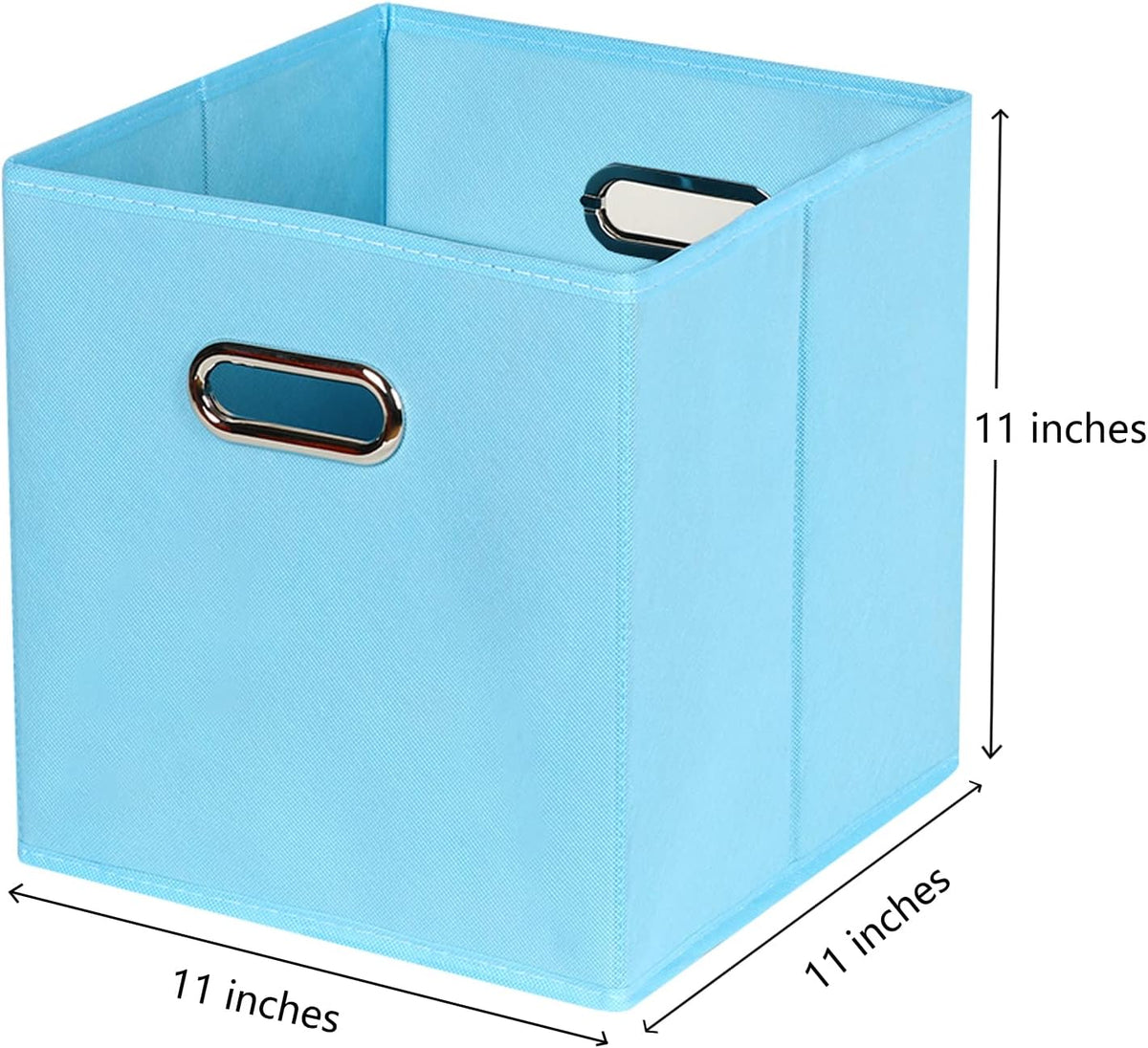 Fabric Storage Bins Cubes, Foldable Storage Cubes Bins Organizer Baskets with Dual Handles for Home Container Set of 2,(Blue)