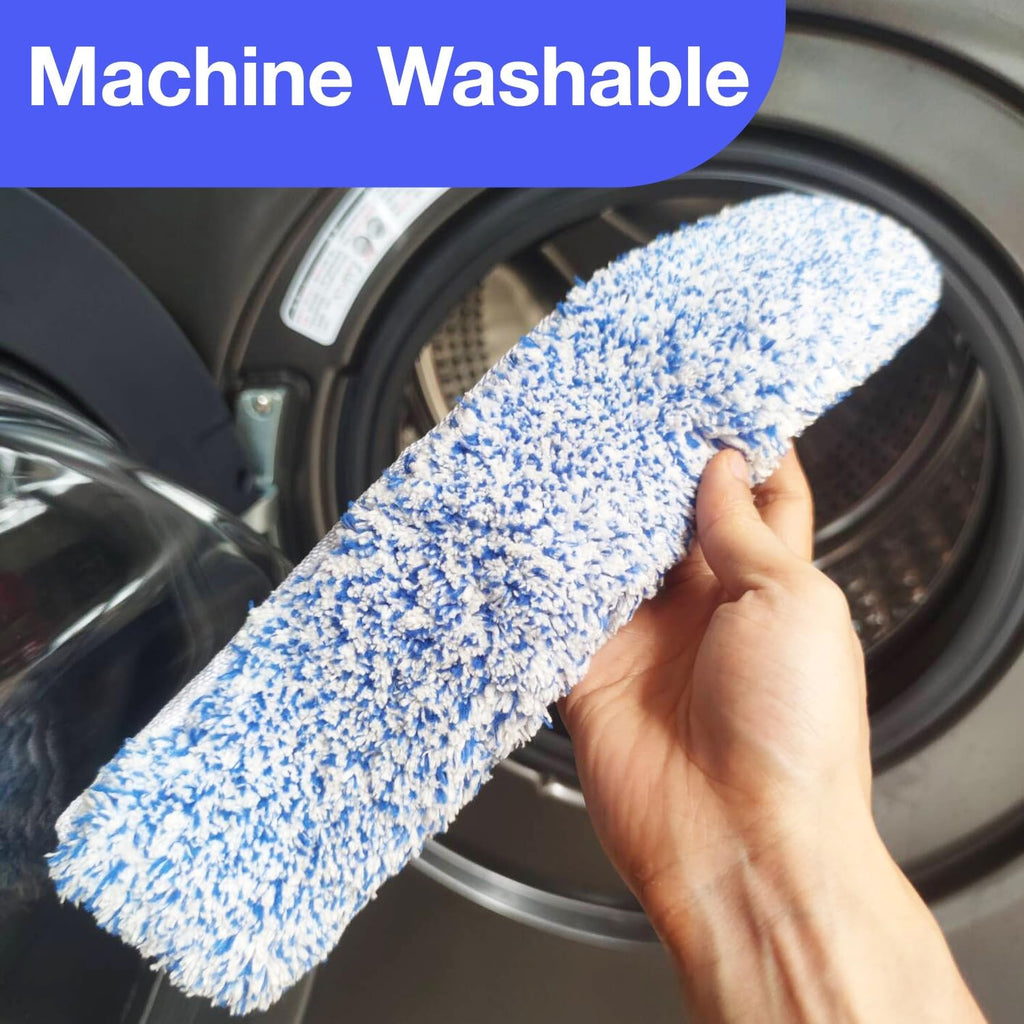 4 Pack 14" Microfiber Window Scrubber Refill Replacement Compatible with Unger 966540 Professional Scrubber Refill Sleeve, Reusable Squeegee Cloth Sleeve for MR.SIGA Professional Window Cleaning