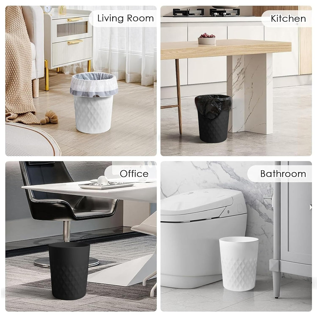 YGJT Bathroom Trash Can, 3 Pack 1.8 Gallons Small Trash Can with Trash Bags