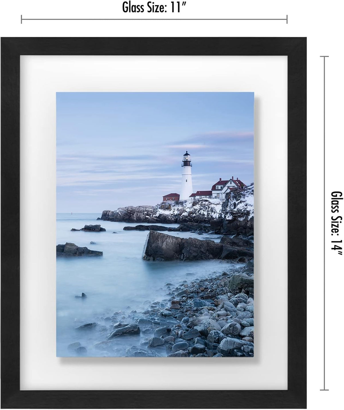 Americanflat 11x14 Floating Picture Frame - Engineered Wood - Black