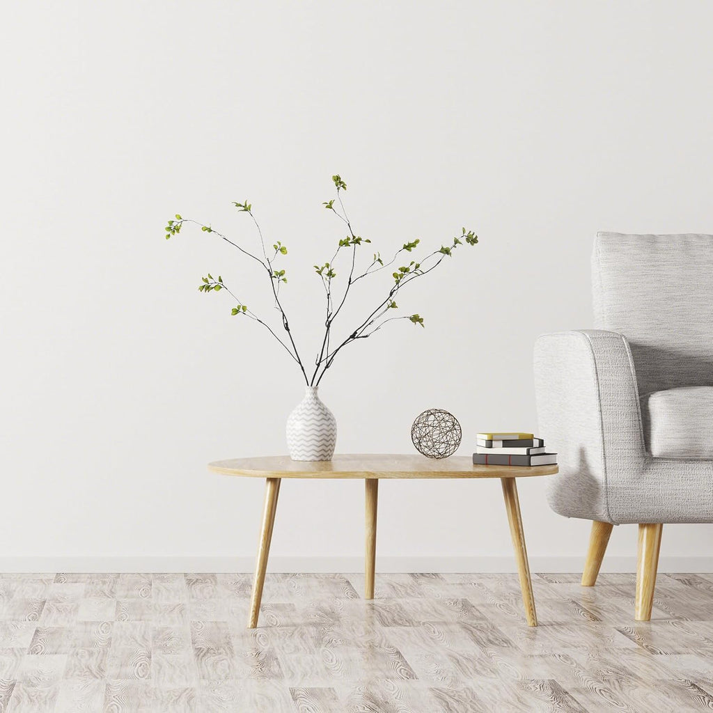 3pcs Artificial Ficus Branches, 38 Inch Faux Eucalyptus Stems, Green Fake Greenery for Vase Filler, Home Decoration (A-Green)