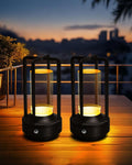 Set of 2 Cordless Table Lamps Rechargeable Desk Lamps Black