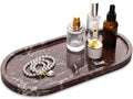 Oval Marble Bathroom Vanity Tray, Rosso Lepanto, 12" x 6" x 0.8"