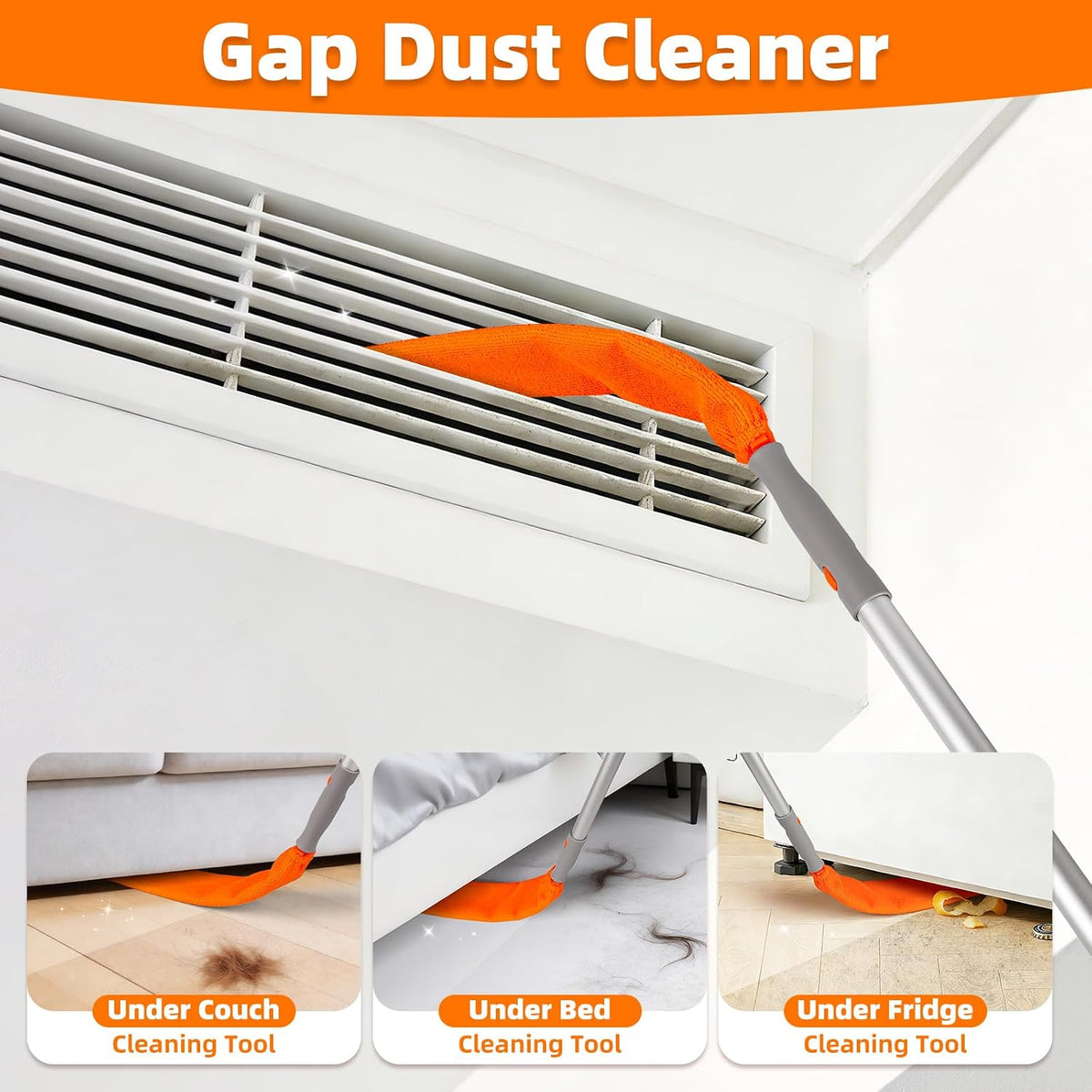 Ceiling Fan Cleaner Duster with 6 Ft/77'' Extension Pole, Multi-Functional