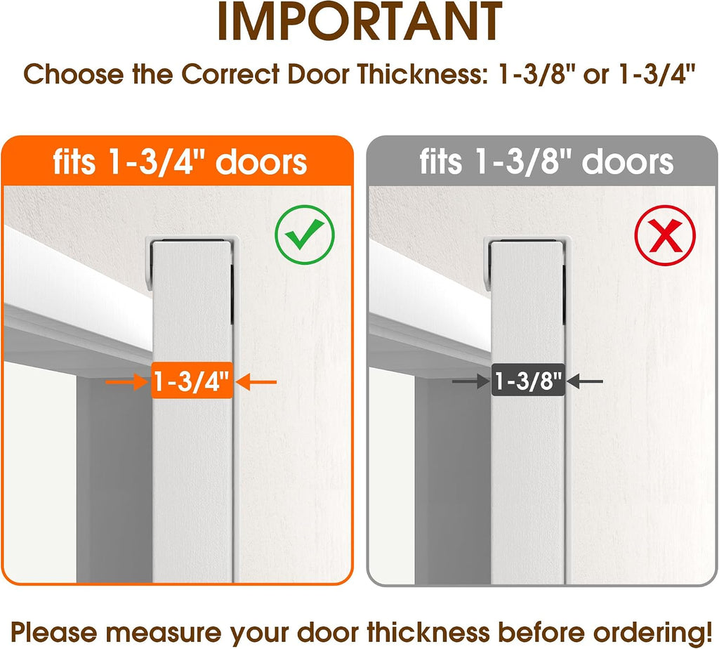 KitchLife Long Over The Door Hooks Hanger with 15.75 inches Extended Arms, Fit 1-3/4" Doors, J40U, Thickened Bathroom Towel Rack Organization, 1 Pack, Glossy White