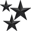JoyEvy 6" 9”12"（3pieces Black Barn Star Wall Decor,Metal Stars Rustic Vintage Western Country Farmhouse Home Indoor or Outdoor Wall Decoration,Texas Stars for House Art Décor