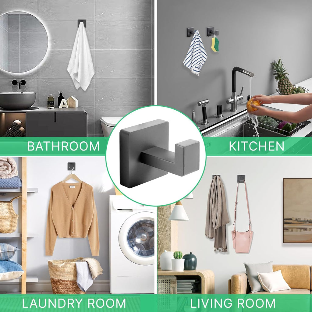 Towel Hooks for Bathrooms, Heavy Duty Stainless Steel Bathroom Hooks