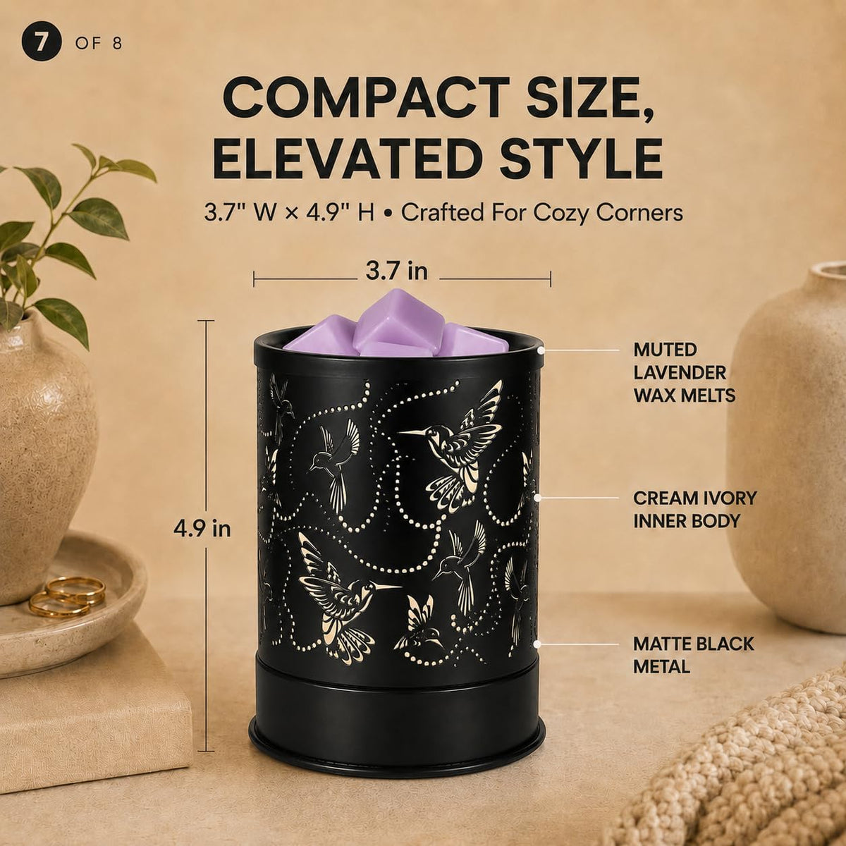Nawaza Wax Melts Warmer Scented Metal Electric LED Burner Hummingbird Flock