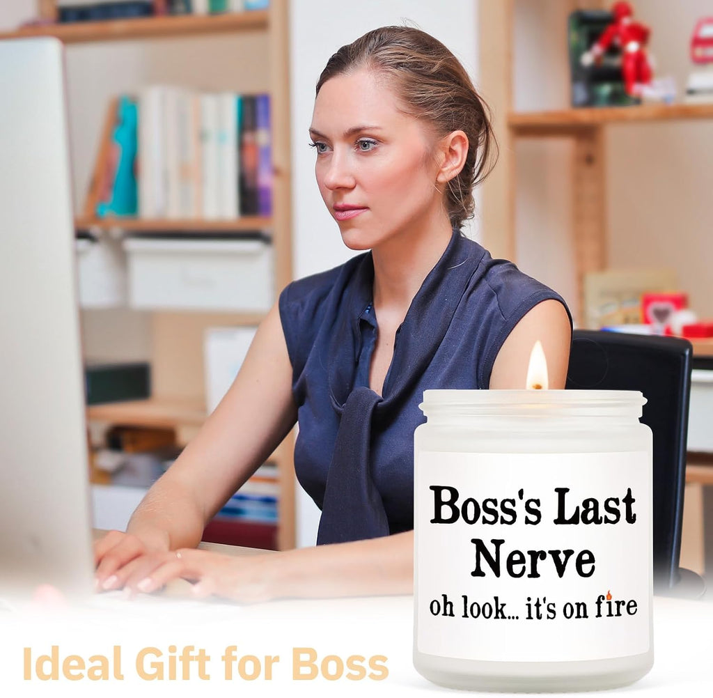 Funny Boss Gifts for Women Men- Handmade Lavender Soy Wax Candle