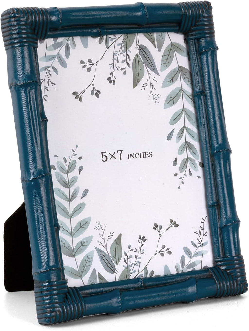 5x7 Picture Frame, Bamboo Photo Frame with Antique Finish Rustic Decorative Frame for Tabletop Display Wall Mount Ideal Gift for Living Room Bedroom Vanity Shelf Decor Keepsake, Ultramarine