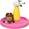 NiHome Silicone Bathroom Vanity Tray Round Perfume Organizer, Hot Pink
