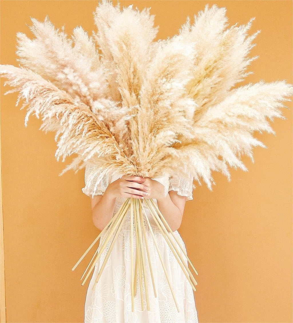 40" inch 10 Stems Natural Pampas Grass Decor Tall, pompas Grass, Tall Pampas Grass for Wedding, Party, Farmhouse, Boho Home Decor