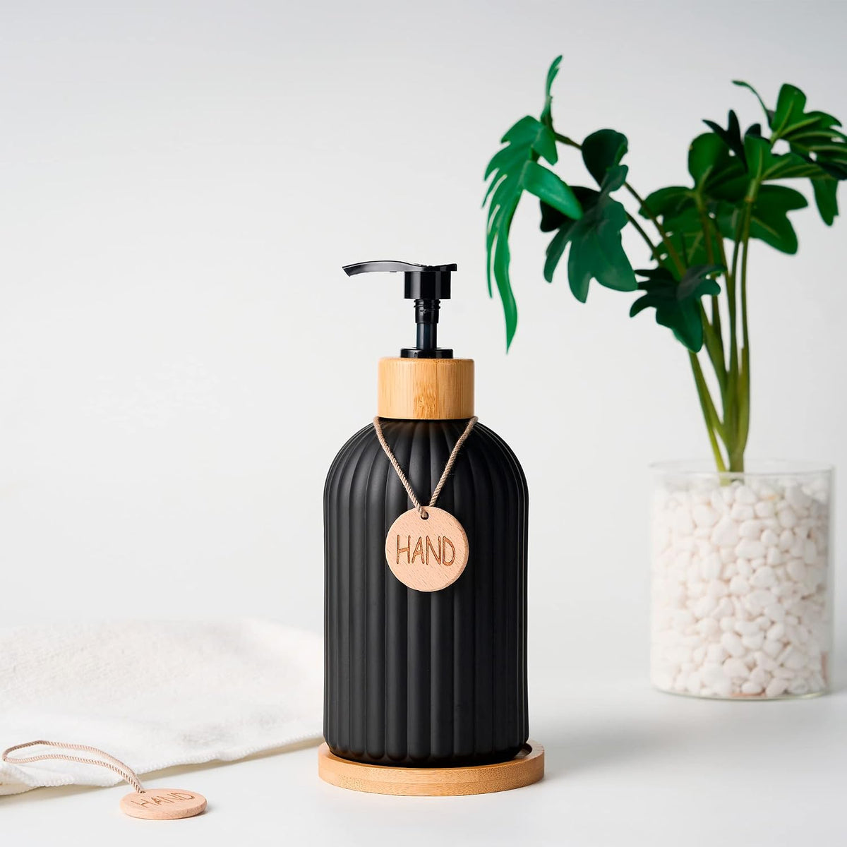 Organize Your Home with 8 Handmade Wooden Labels for Bottles - Dish, Hand, SOAP, Lotion, Shampoo, Conditioner, Body and FACE - Perfect for Soap Dispensers in Your Kitchen and Bathroom, Eulnars
