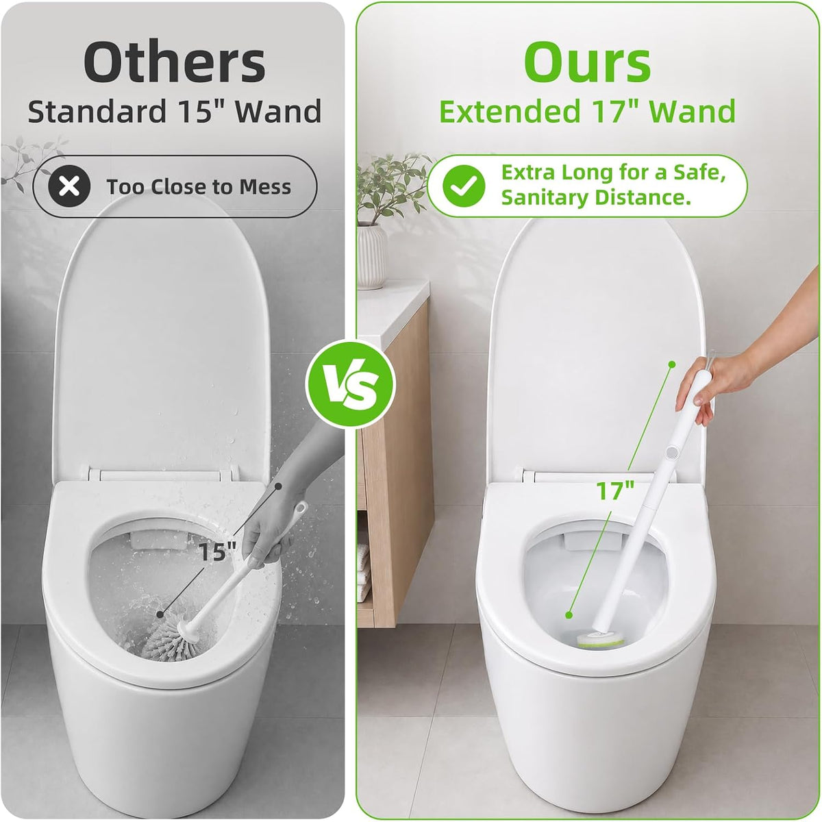 MOPALL Disposable Toilet Bowl Brush and Holder Set with 36 Refills