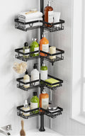 KEGII Corner Shower Caddy Tension Pole, 2-Steps Install Bathroom Organizer