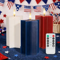 4th of July Flameless Candles with Remote, Red White and Blue LED Candles