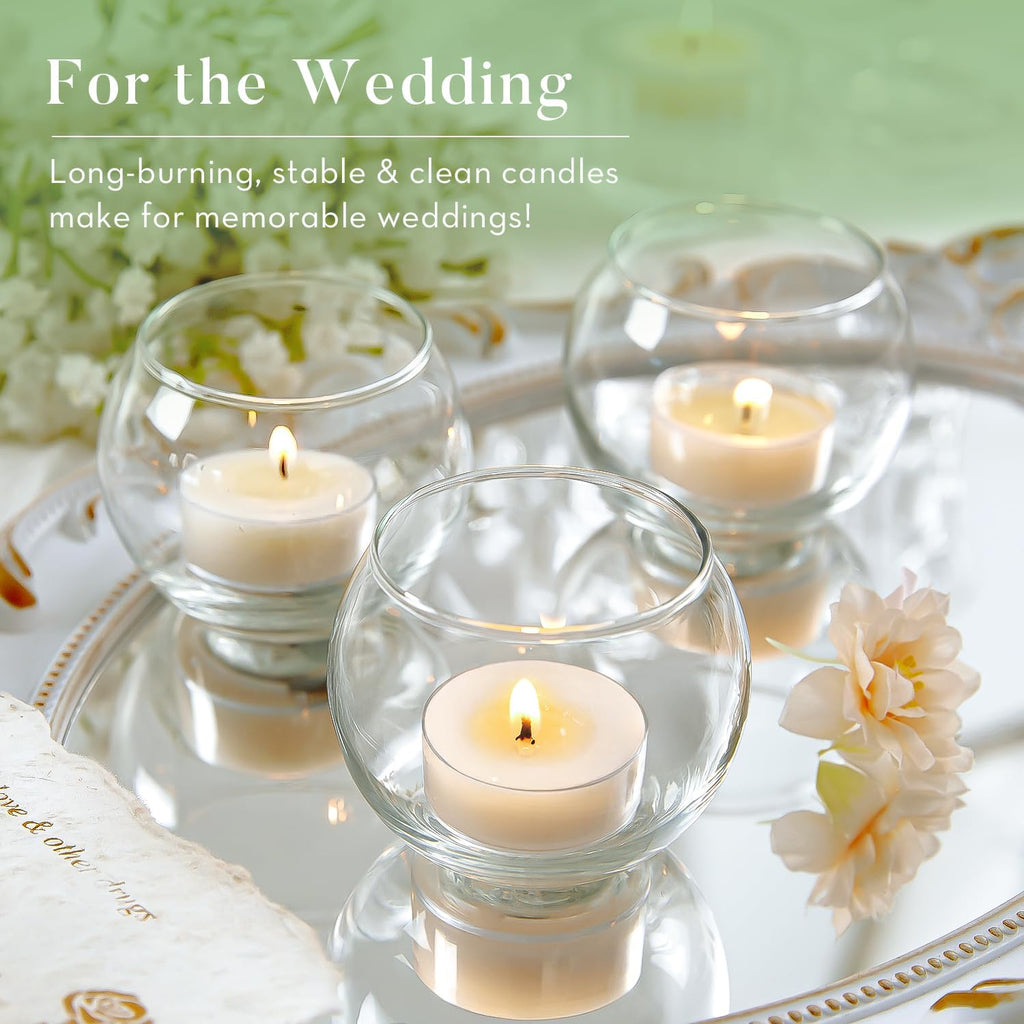 Unscented Soy Tea Lights Candles 200 Pack Bulk,4 Hour Clean Burn Tea Candle
