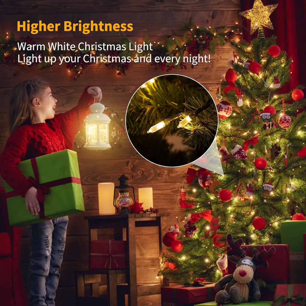 Brightown Battery Operated String Lights, 4 Pack 8Feet 20LED Warm White