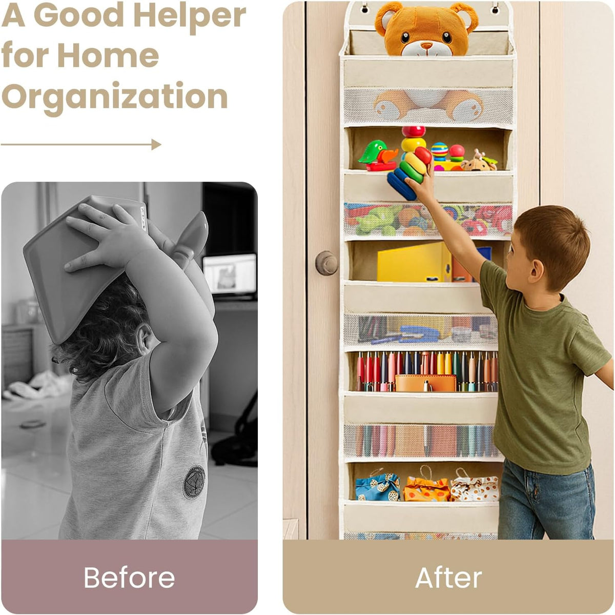 5-Tier Yarn Storage Organizer, Over the Door Crochet & Knitting Storage
