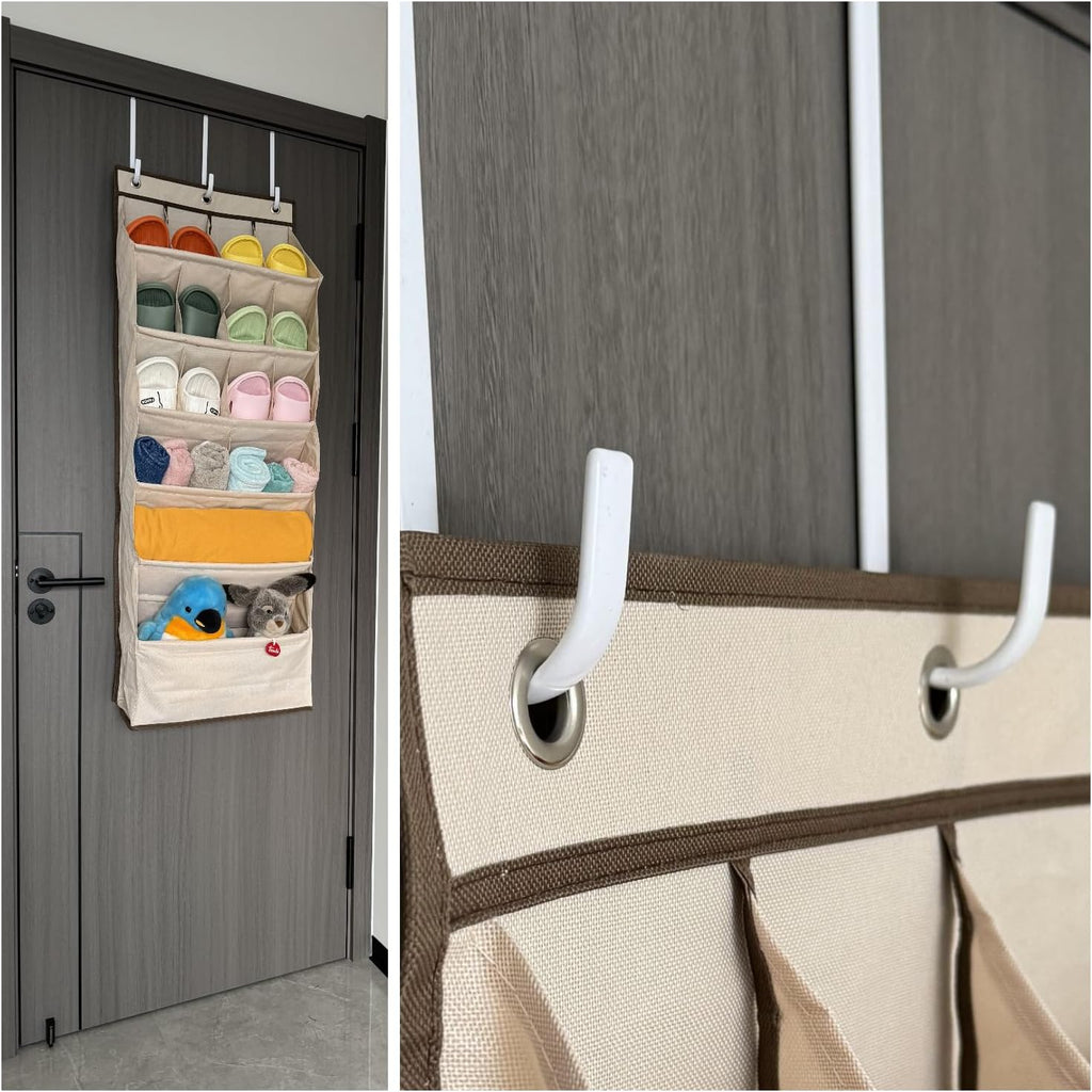 Over Door Hooks White Rubber Coat Steel 4 Pcs Fit 0.5" to 2" Wide Door 7.5"