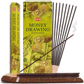 TRUMIRI Money Drawing Incense Sticks & Holder Bundle: 120pcs (6pk x 20pcs) Natural, Herbal Incense for Home Fragrance, Stress Relief, Meditation & Spiritual Decor