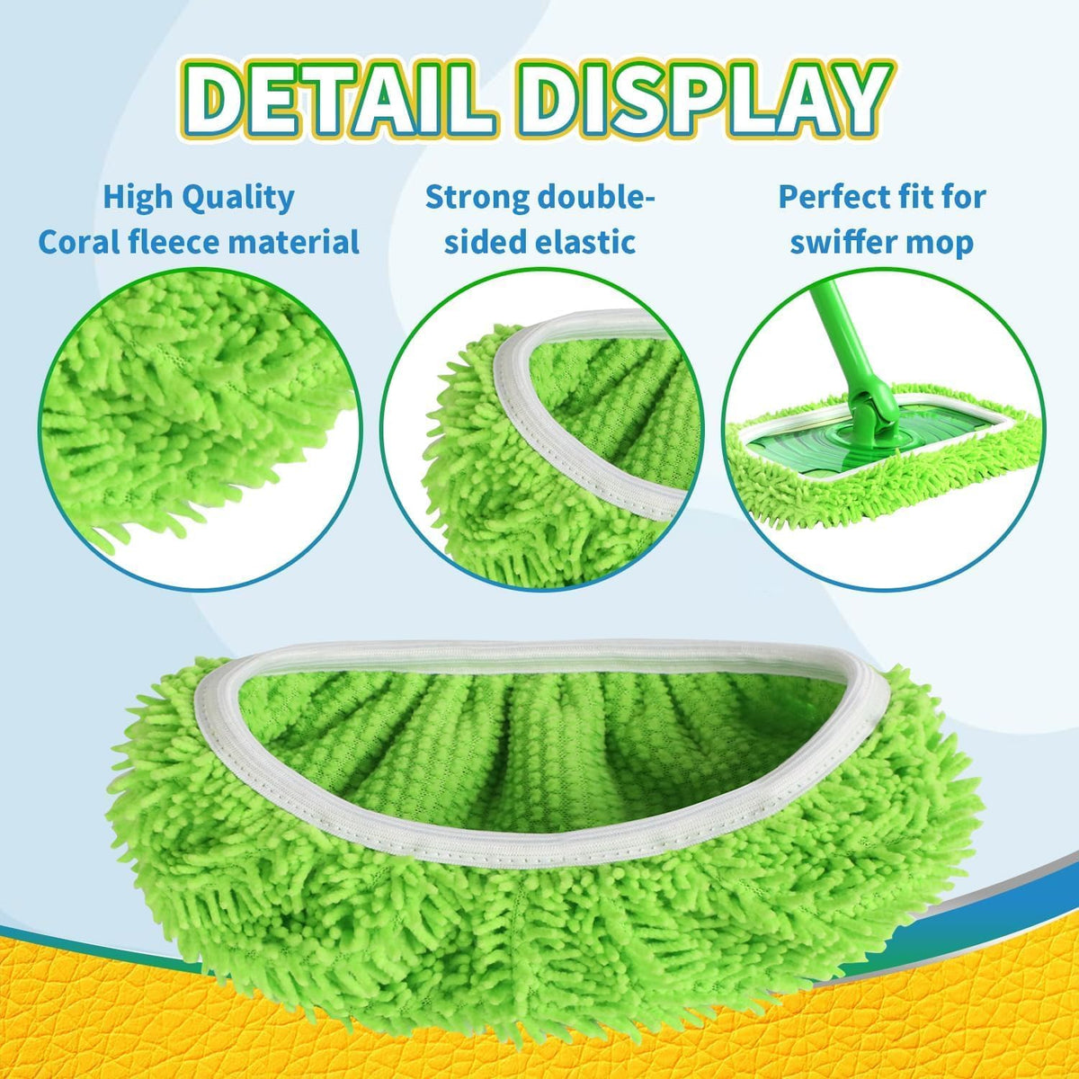 10pcs Reusable Microfiber Mop Pads for Swiffer Sweeper (Mop not Include)