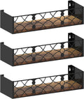 Wall Shelf with Removable Railing, 3 Same Sizes Floating Shelves