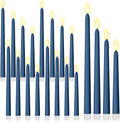 24 Pcs LED Taper Candle, Classic, 8.5",9.65",10.8",12.8", Dark Blue
