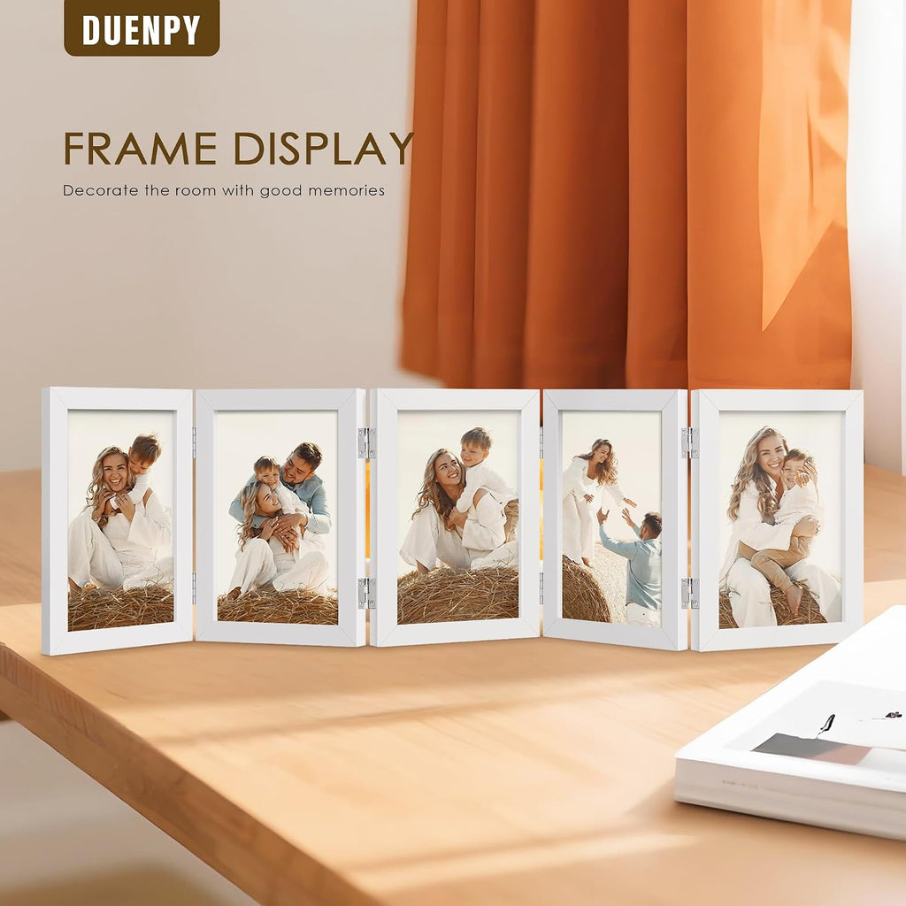 DUENPY 5 Folding 4x6 Accordion Wood Frame Plexiglass White
