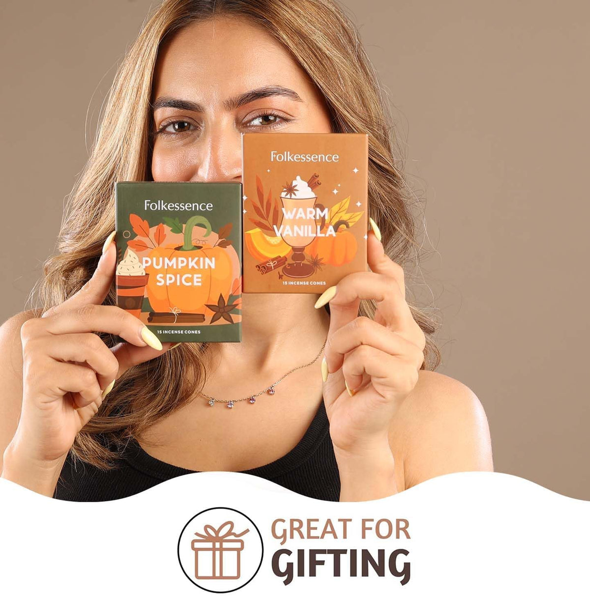 Folkulture Vanilla & Pumpkin Spice Fall Incense Cones Set of 2 (30 Cones)