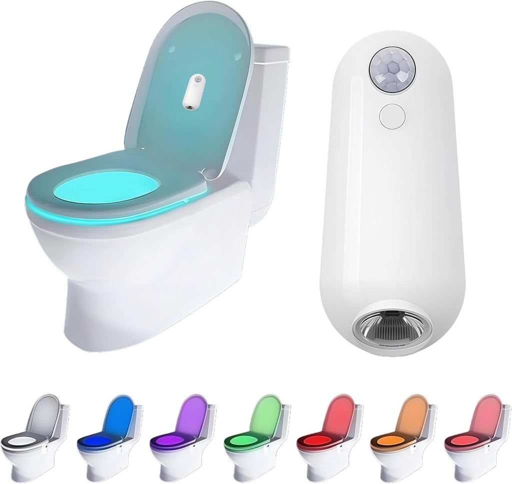 Motion Sensor Toilet Night Light, 8 Color Changing Waterproof