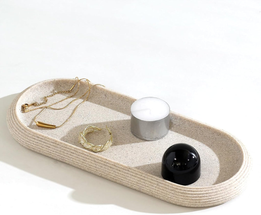 Resin Jewelry Tray Bathtub, Sandstone Look, Beige, Medium