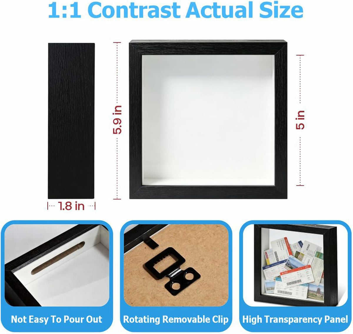 Shadow Box Frame, Suitable for Storing Various Bills and Souvenirs